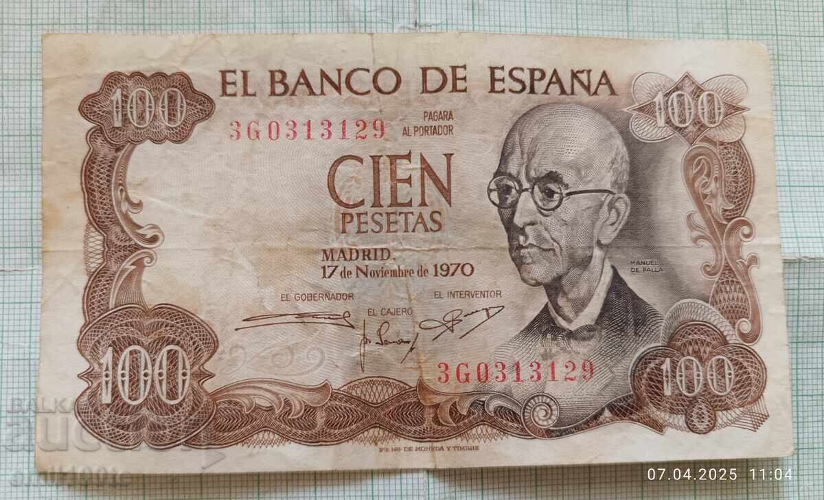 100 πεσέτες 1970 g. Ισπανία 100 πεσέτες 1970 g. Ισπανία