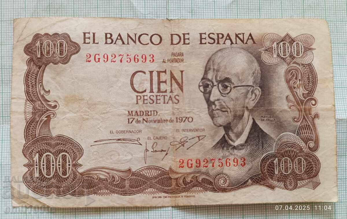 100 πεσέτες 1970 g. Ισπανία 100 πεσέτες 1970 g. Ισπανία