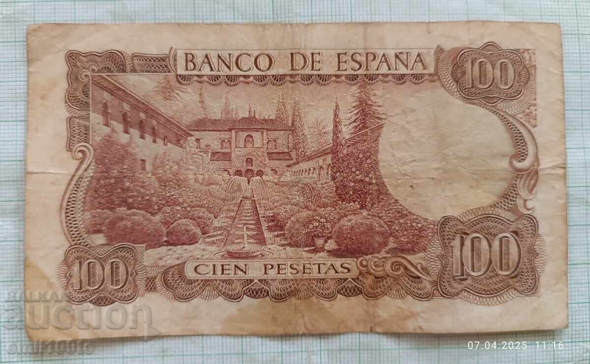 Livrarea 100 pesetas 1970 Spania