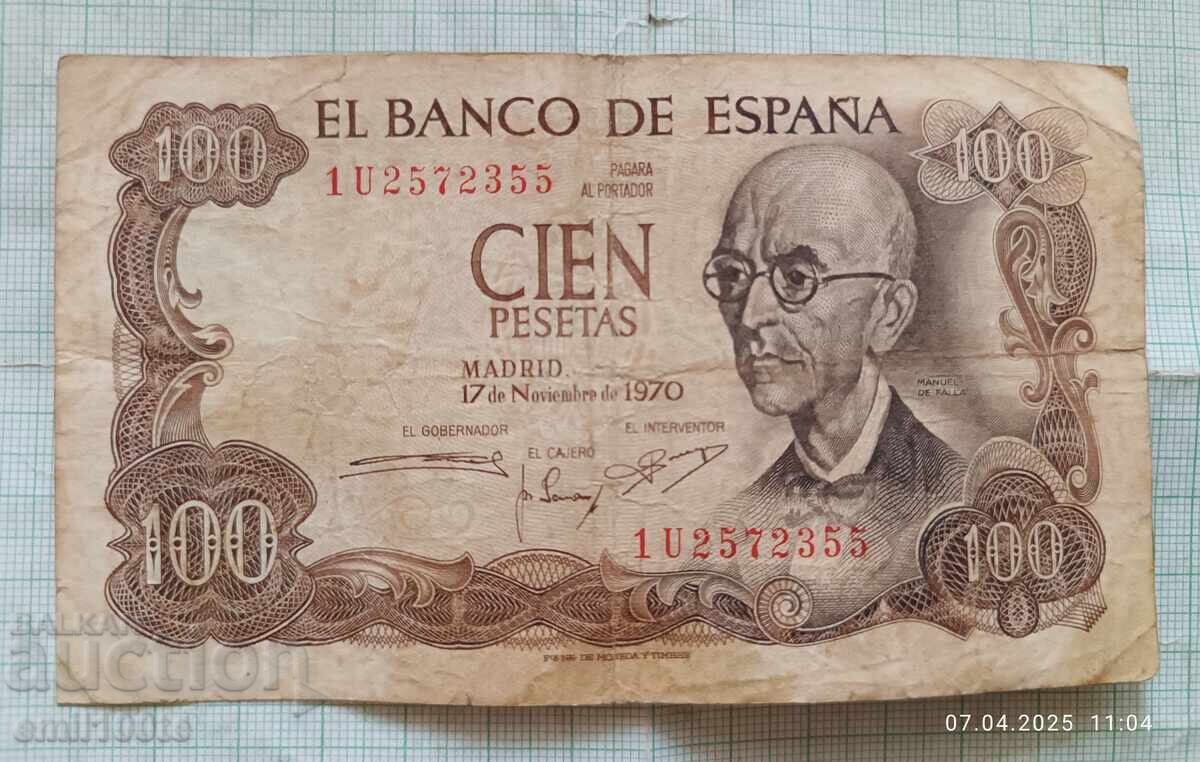 100 pesetas 1970 Spania