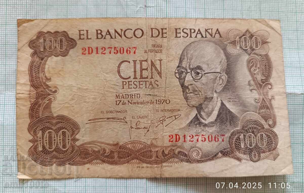 100 πεσέτες 1970 g. Ισπανία 100 πεσέτες 1970 g. Ισπανία