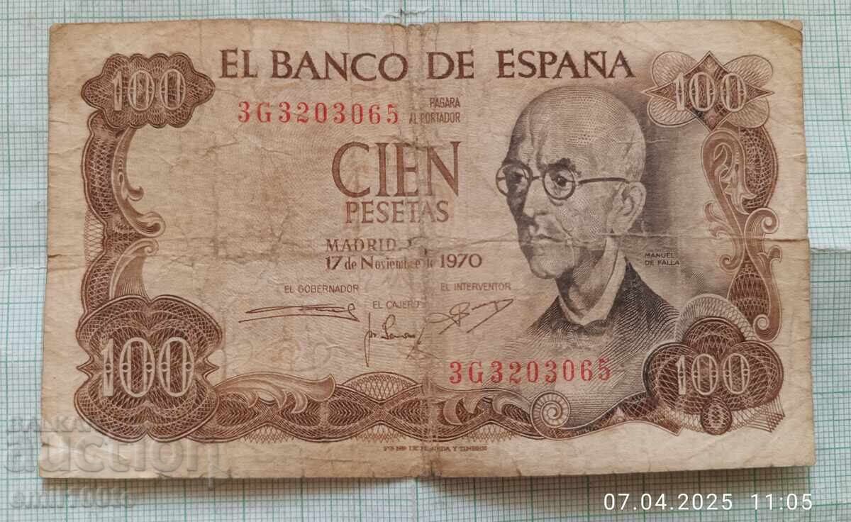100 πεσέτες 1970 g. Ισπανία 100 πεσέτες 1970 g. Ισπανία