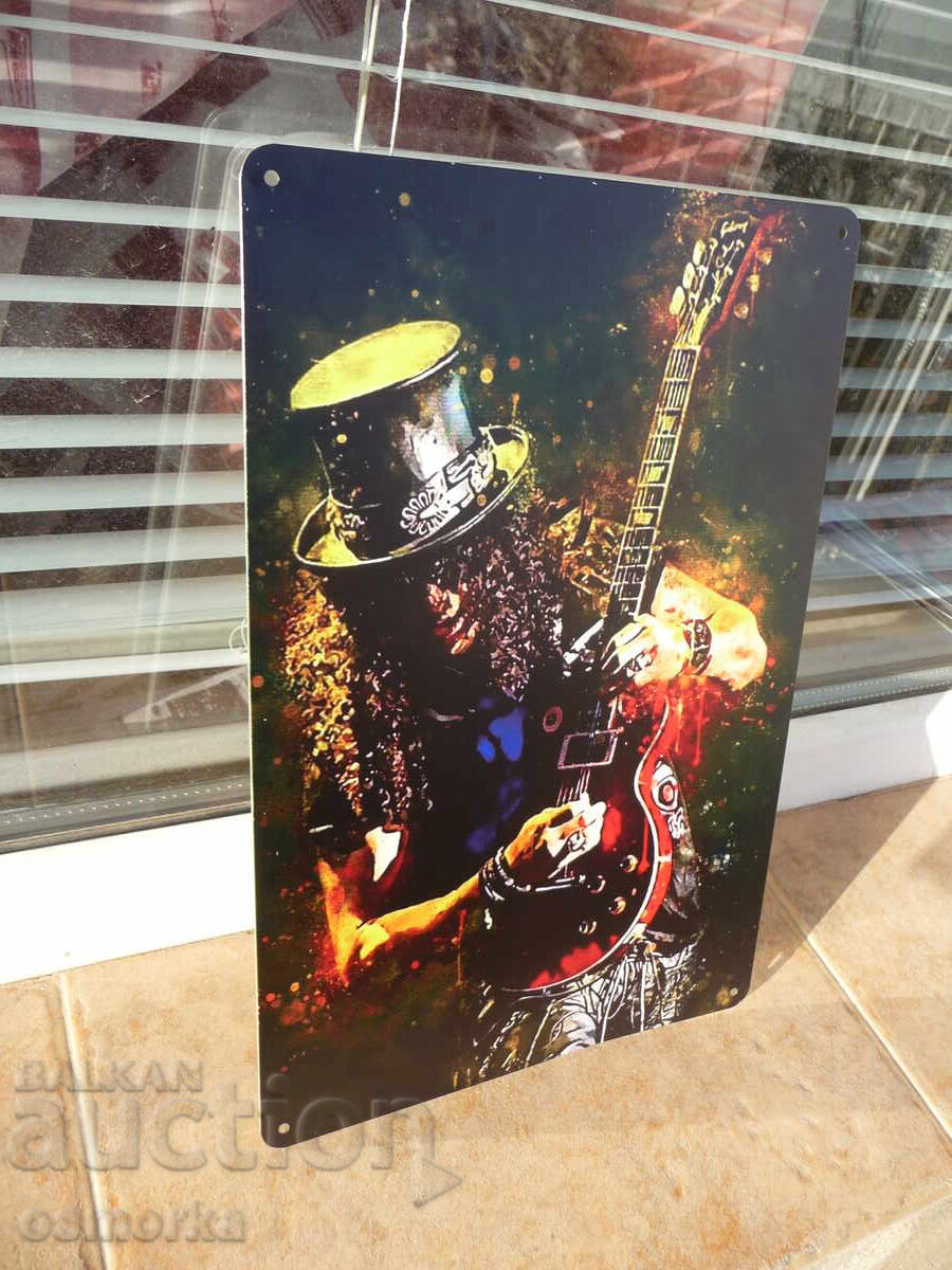 Metal sign music Slash guitar cylinder Guns N' Roses with price 18.00 BGN | € 9.20