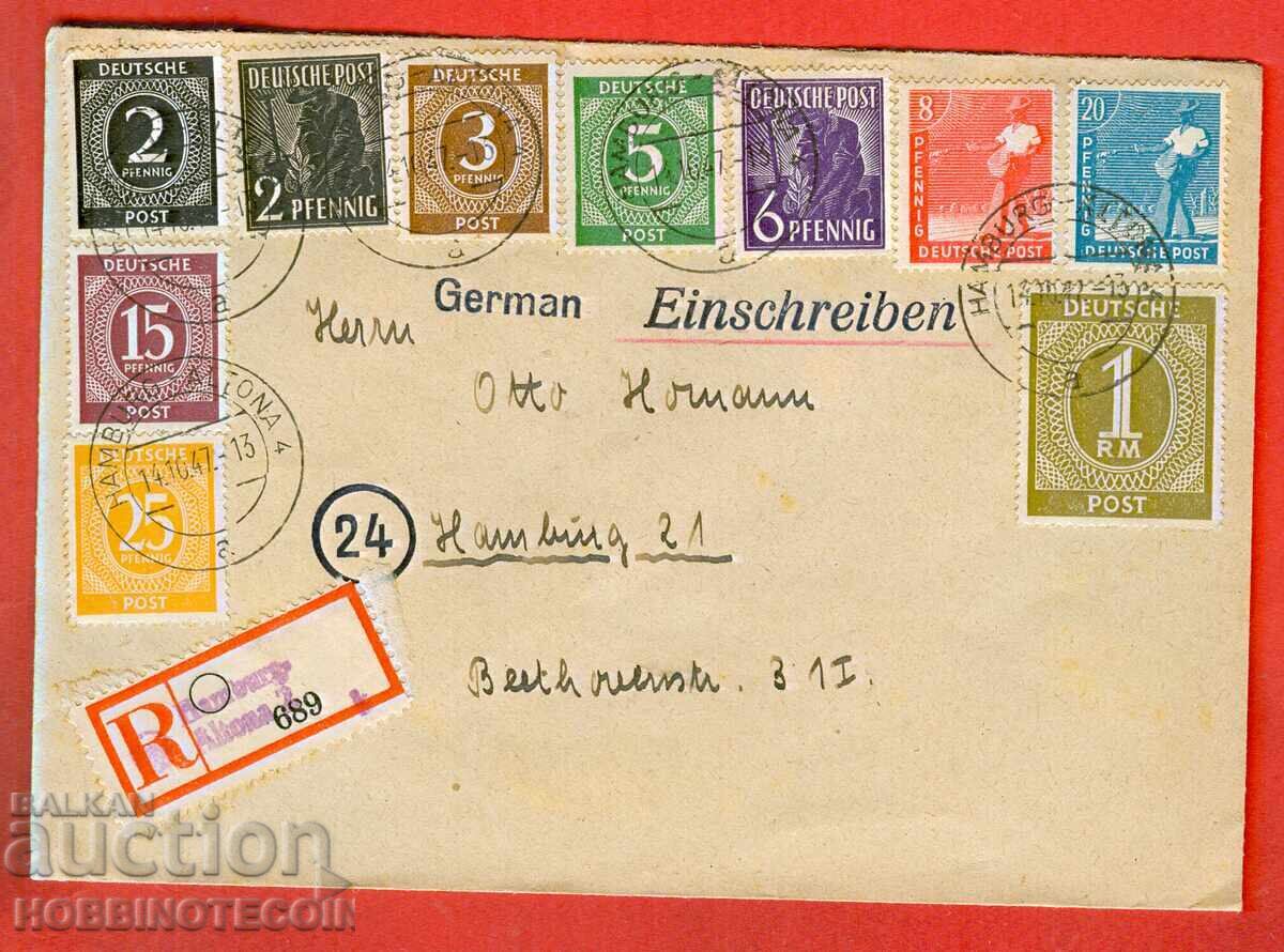 GERMANY traveled R envelope HAMBURG 1947