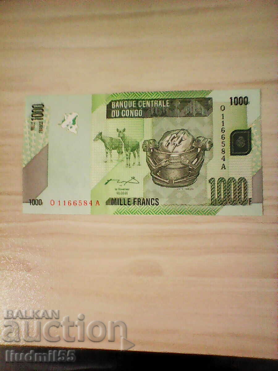 Congo 1,000 Francs 2005 UNC Congo 1,000 Francs 2005 UNC