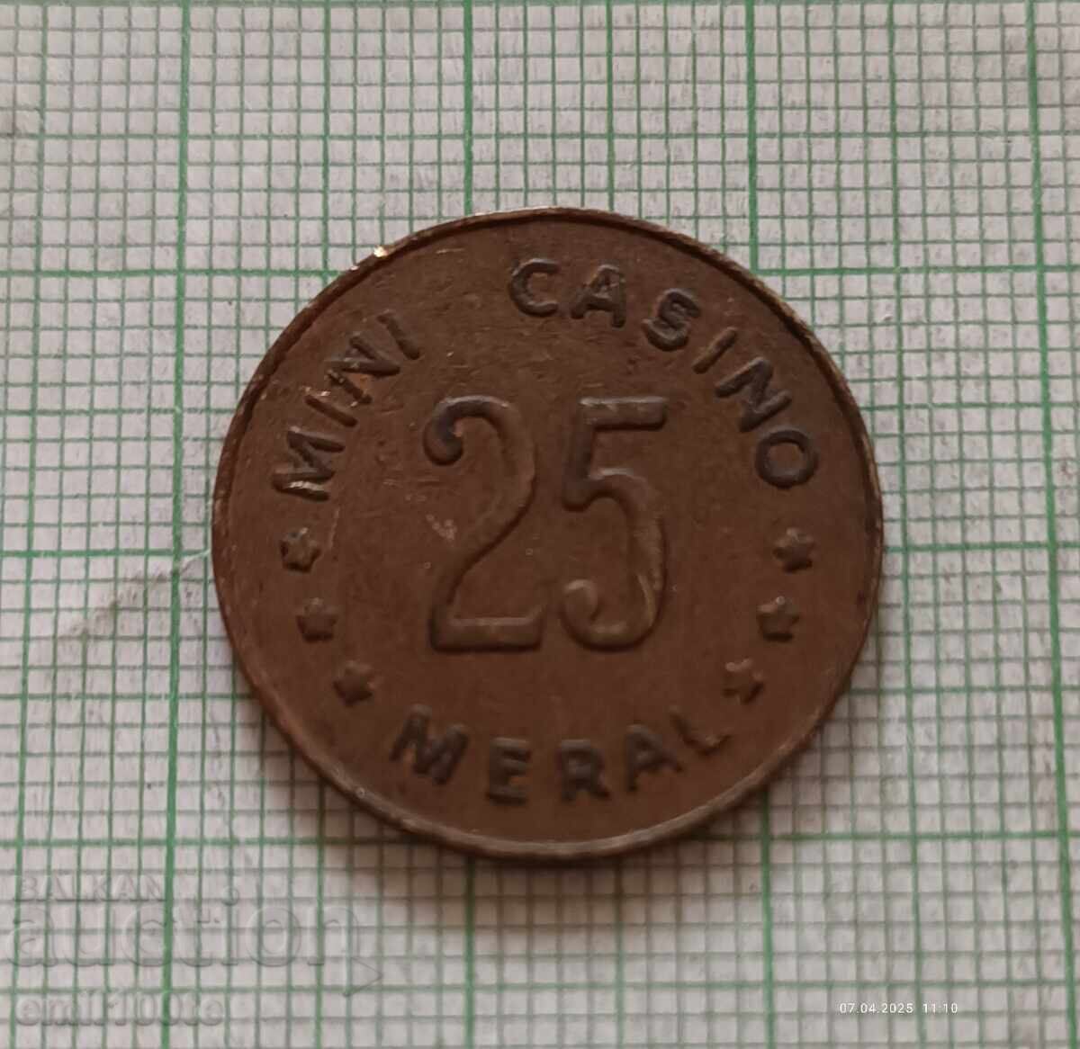 Жетон мини казино Мерал с цена 2.00 лв. | € 1.02