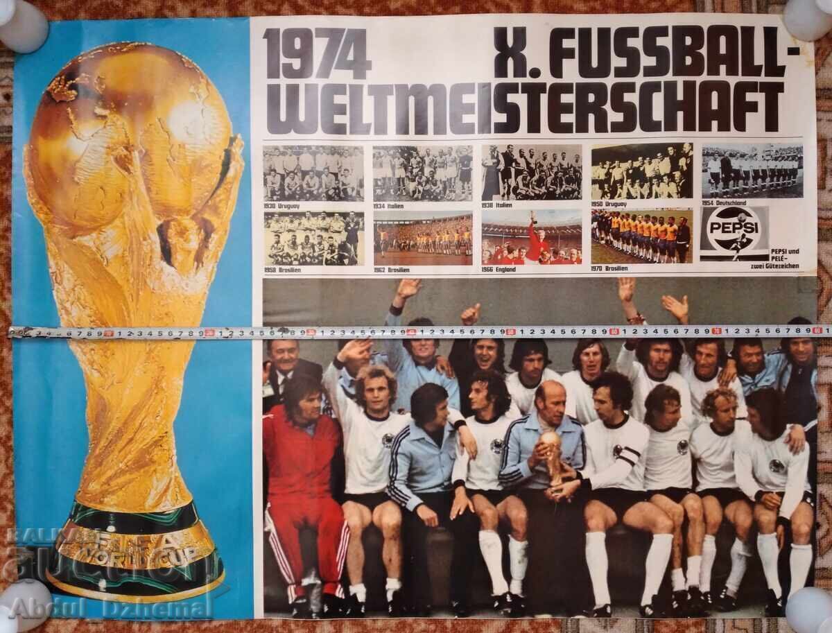 Poster from the 1974 FIFA World Cup - West Germany with price € 25.00 | 48.90 BGN Poster from the 1974 FIFA World Cup - West Germany with price € 25.00 | 48.90 BGN