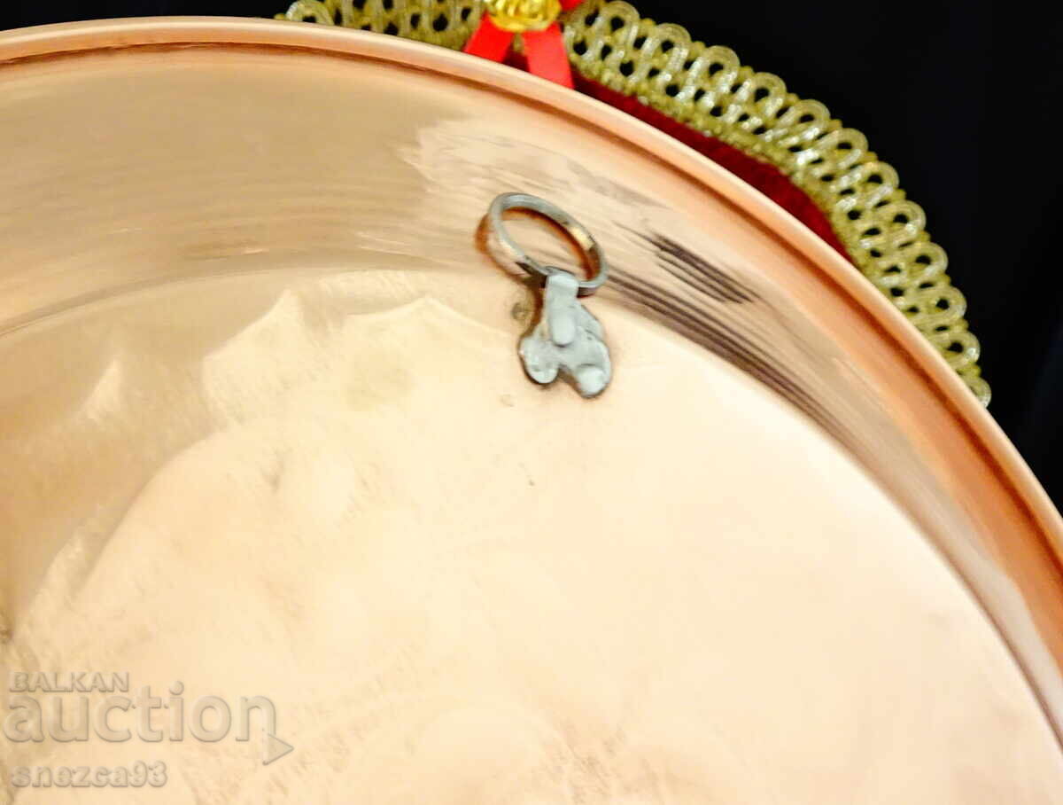 Delivery of Copper plate, platter, panel, engraved, 23.5 cm Delivery of Copper plate, platter, panel, engraved, 23.5 cm