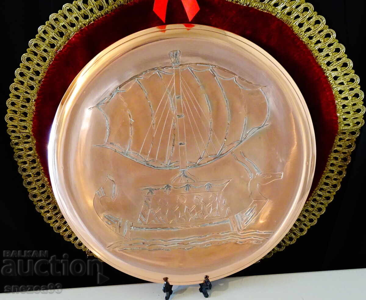 Παράδοση Χάλκινο πάνελ Πλοίο, Άνουβις, ασήμι Παράδοση Χάλκινο πάνελ Πλοίο, Άνουβις, ασήμι