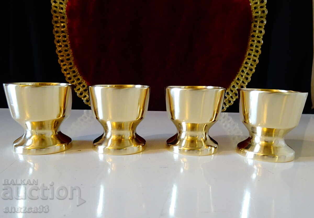 Бронзови чаши за ракия,свръх масивни,звънки. - 6