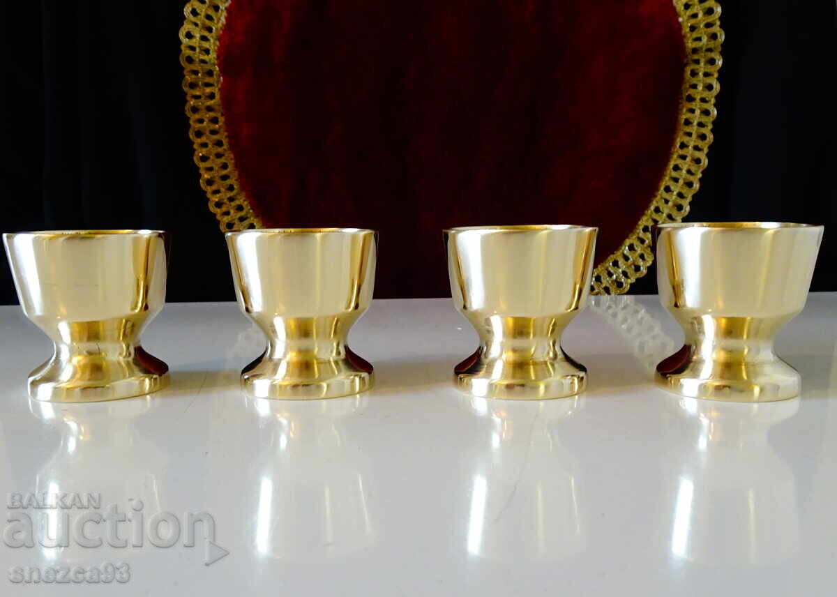 Бронзови чаши за ракия,свръх масивни,звънки. - 7