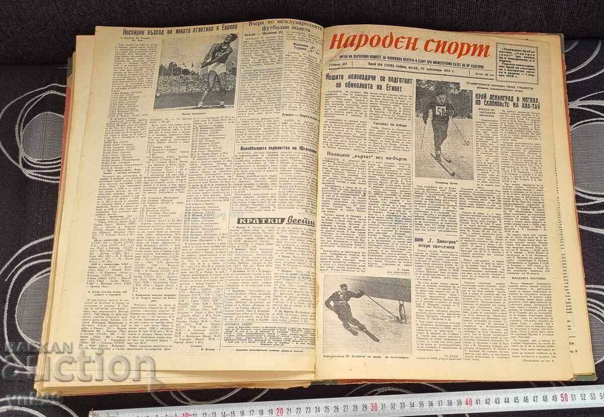 Auction People's Sport Herald bound in a book 1955 newspaper Auction People's Sport Herald bound in a book 1955 newspaper