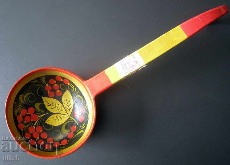Old Russian wooden ladle type spoon