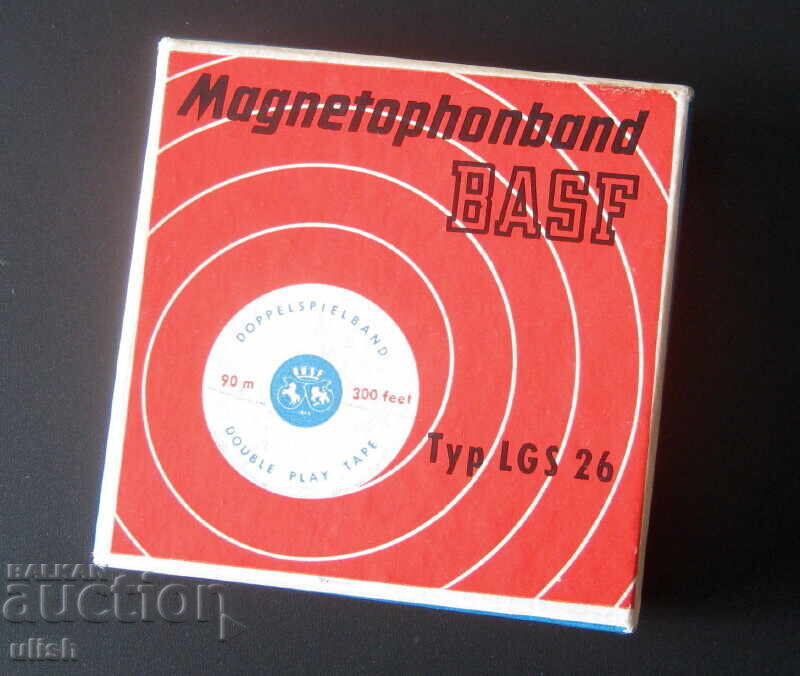Bandă veche de magnetofon rolă BASF LGS226 cutie Bandă veche de magnetofon rolă BASF LGS226 cutie