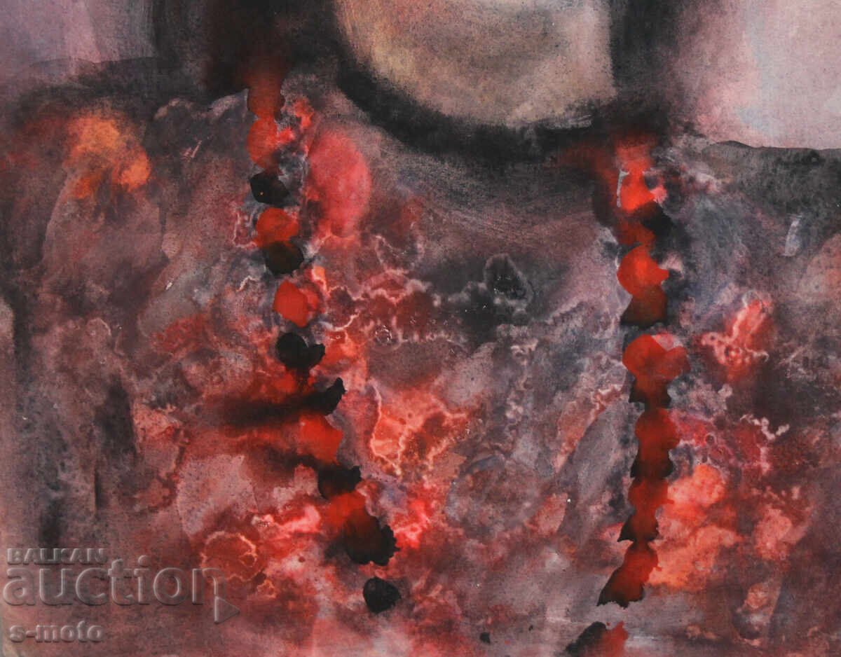 Pictură acuarelă portret feminin - 5