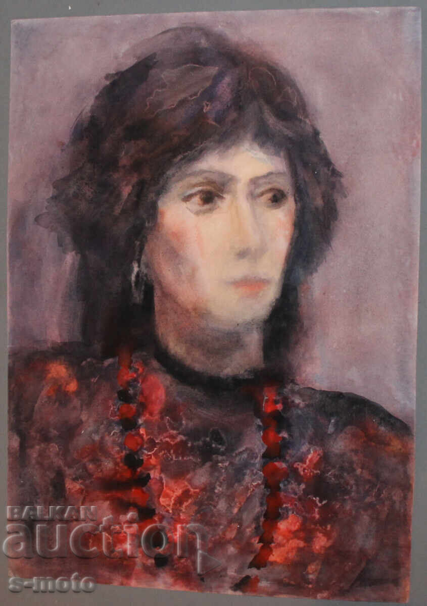 Pictură acuarelă portret feminin - 7