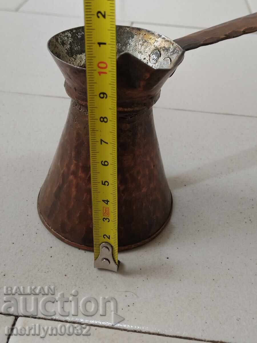 Παλιό κονσερβοποιημένο χάλκινο cezve, καφετιέρα, χάλκινο, χάλκινο δοχείο - 5