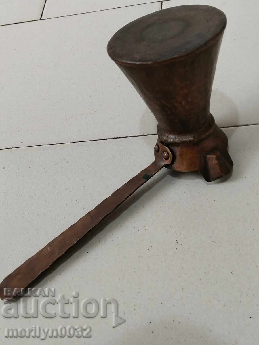 Παλιό κονσερβοποιημένο χάλκινο cezve, καφετιέρα, χάλκινο, χάλκινο δοχείο - 6