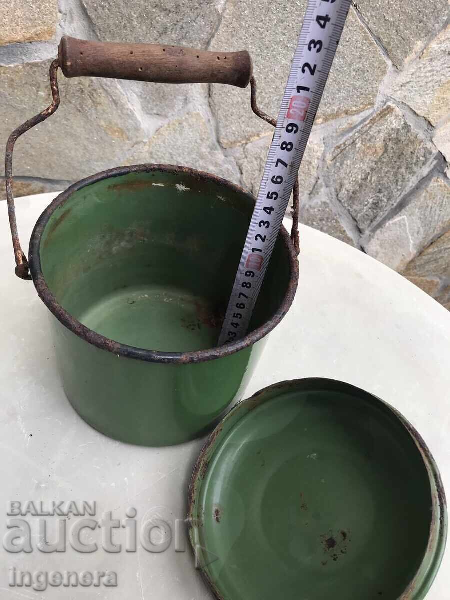 Auction  Kettle, pot with enameled lid from the USSR, marked