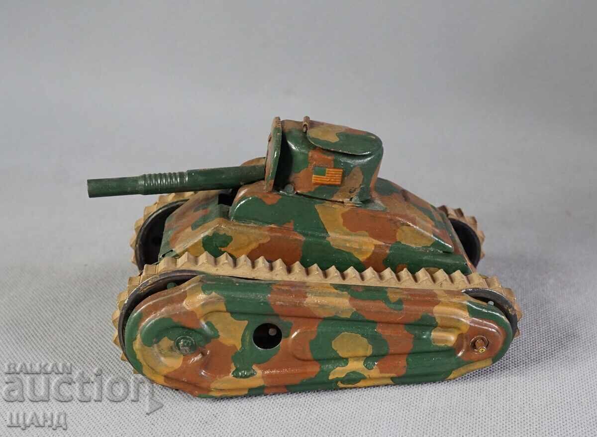 Licitație Jucărie metalică mecanică veche germană model tanc