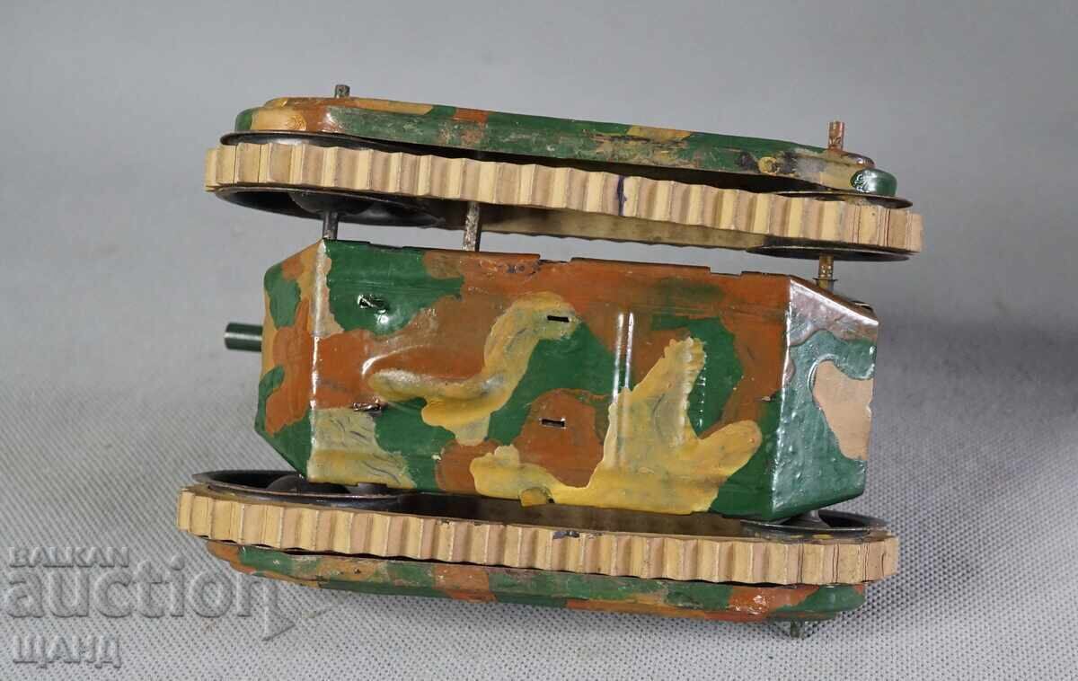Old German Metal Mechanical Toy Model Tank - 5