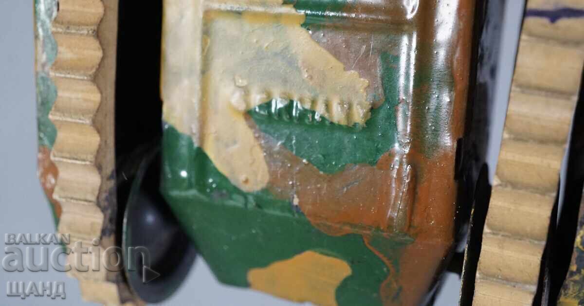 Old German Metal Mechanical Toy Model Tank - 6
