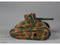 Jucărie metalică mecanică veche germană model tanc