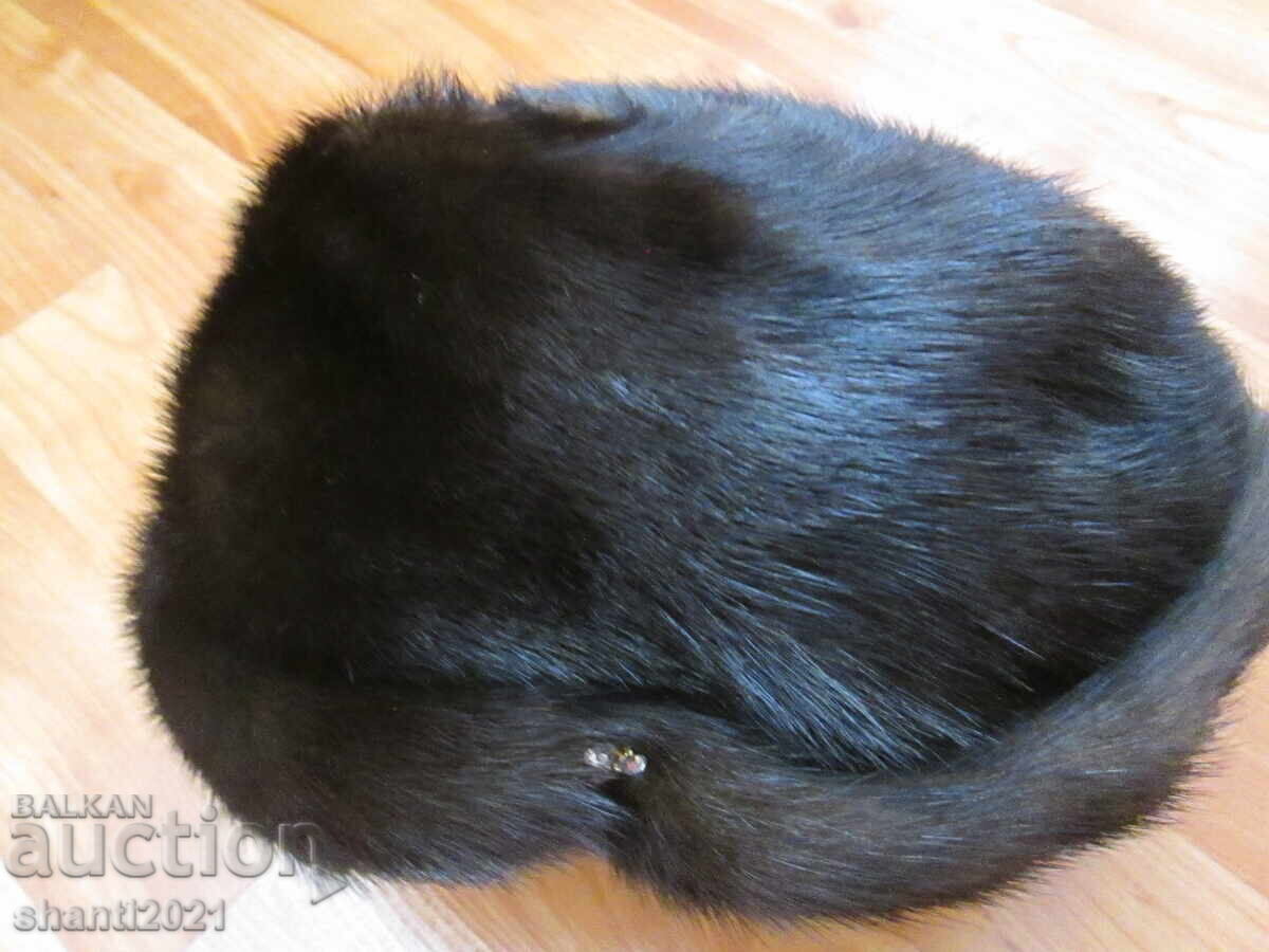 Νέο γυναικείο καπέλο - φυσικό δέρμα - βιζόν Νέο γυναικείο καπέλο - φυσικό δέρμα - βιζόν