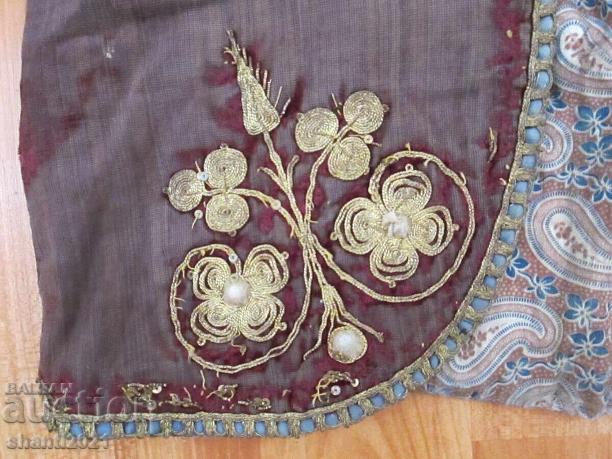 Old vest for traditional costume - gold thread with price 225.00 BGN | € 115.04