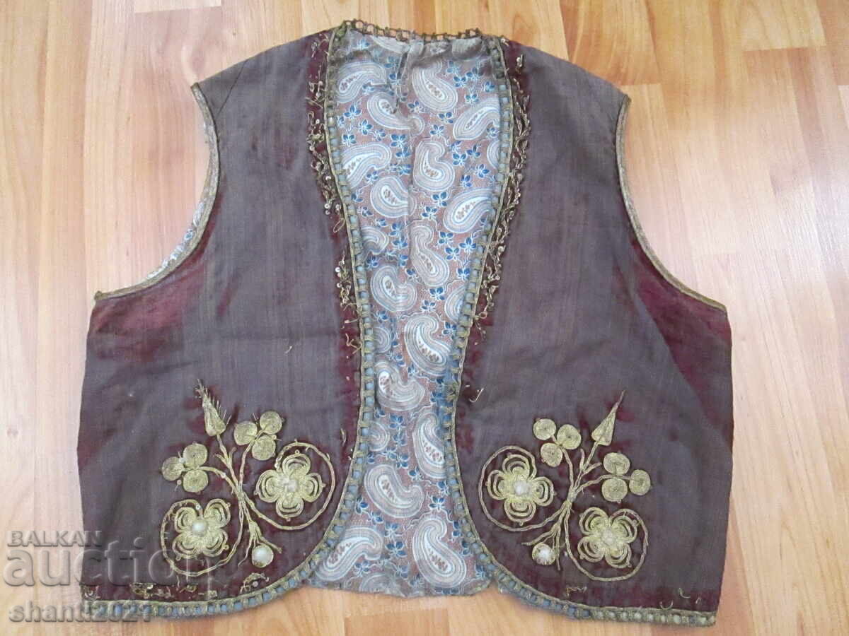 Old vest for traditional costume - gold thread