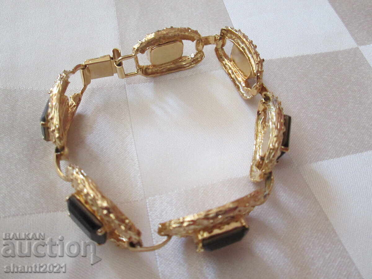 Νέο μενταγιόν με μωβ πέτρες, επιχρύσωση 24Κ - 5