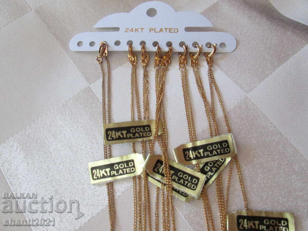 New Women's Necklaces, Pendants - 24K Gold Plated - 8 pcs - 5