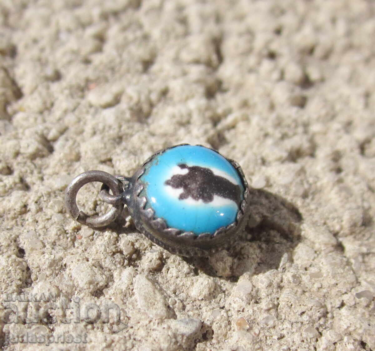 Delivery of Antique pendant medal silver with enamel icon with monastery Delivery of Antique pendant medal silver with enamel icon with monastery