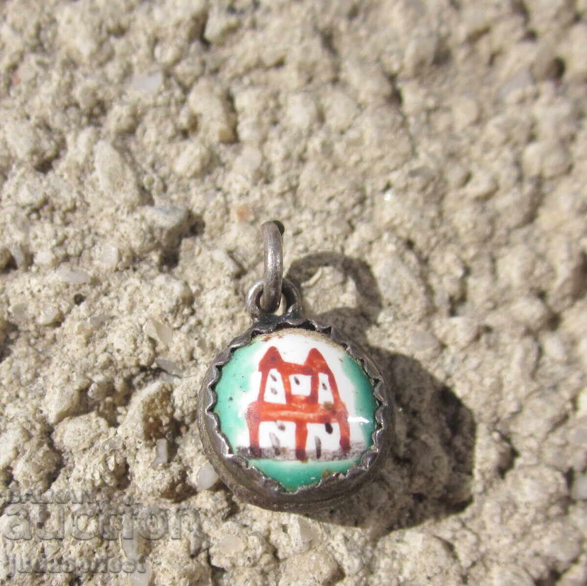 Antique pendant medal silver with enamel icon with monastery - 5 Antique pendant medal silver with enamel icon with monastery - 5