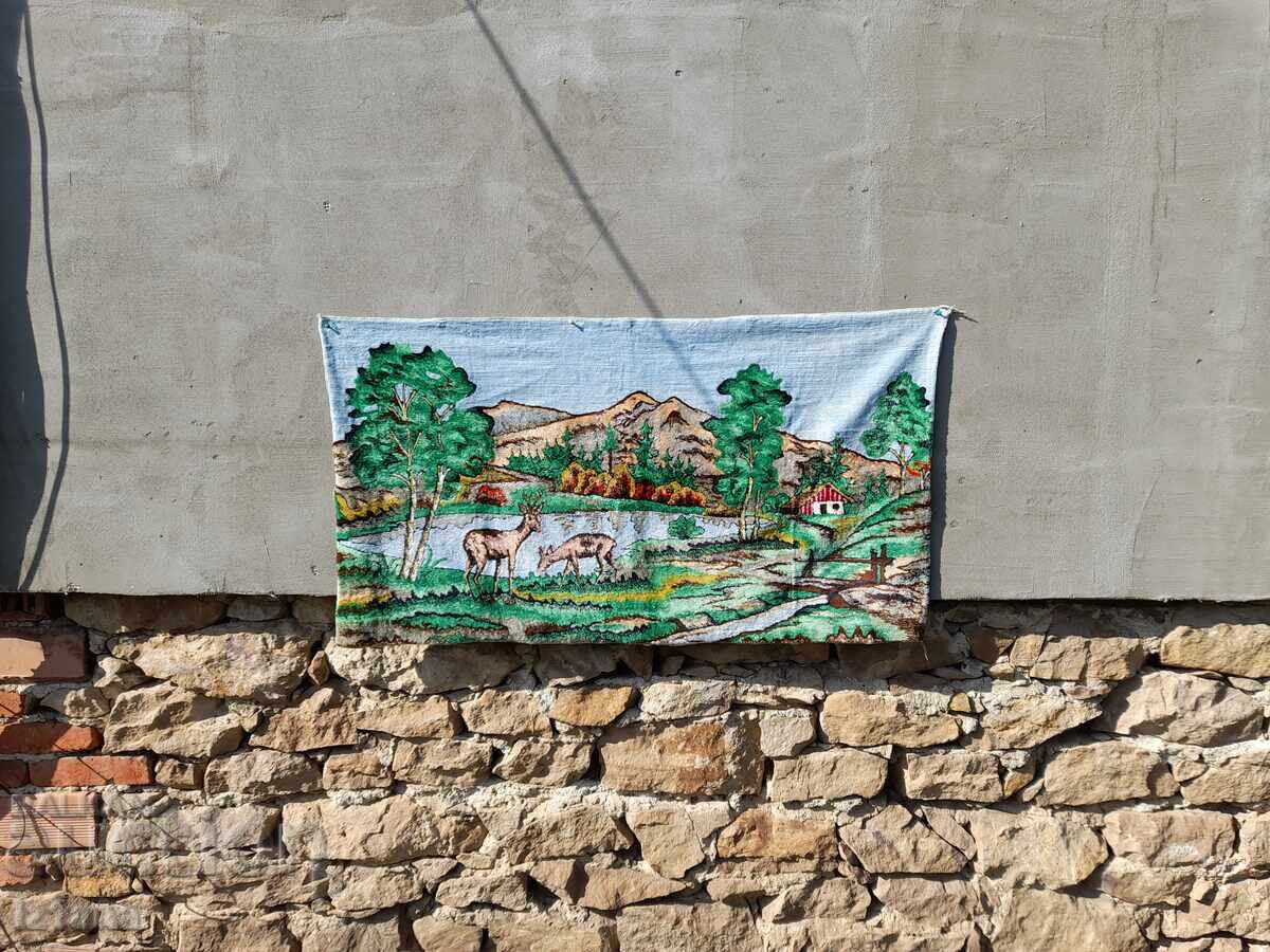 Antique plush rug, wall hanging