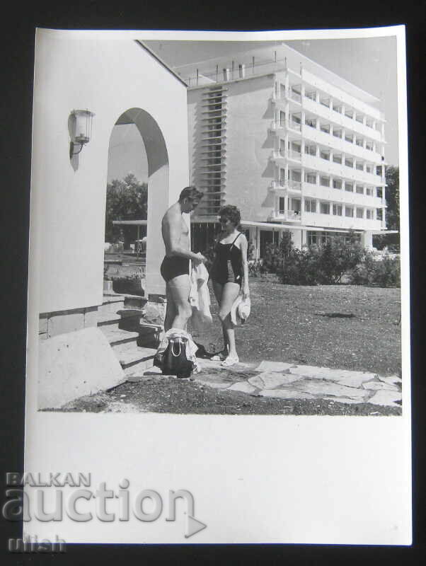 Old photo art photo sea hotel from the socialist era