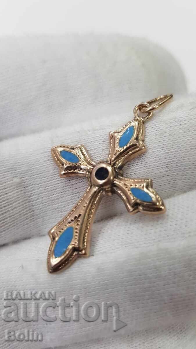 Δημοπρασία Πολύ σπάνιος χρυσός σταυρός με σμάλτο Βικτωριανή Εποχή 19ος αιώνας