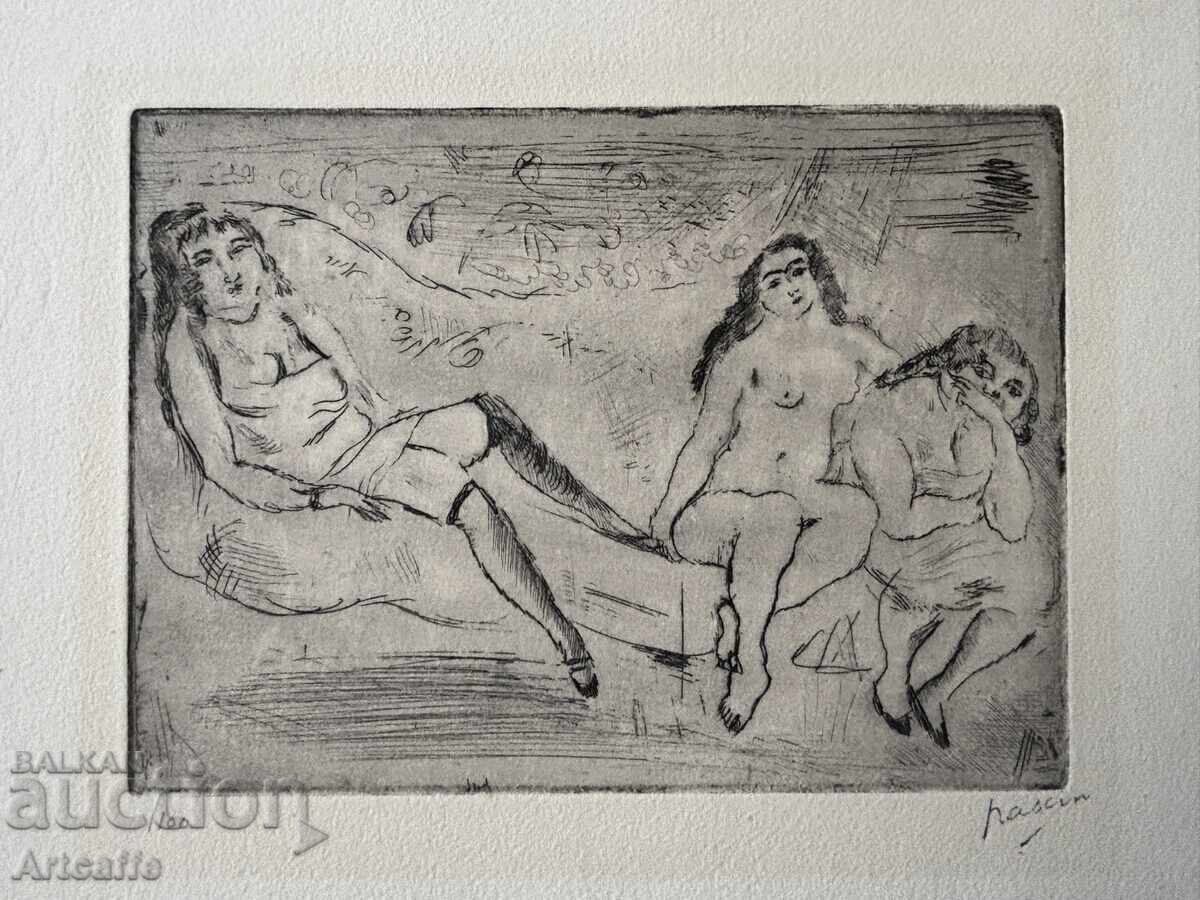 Παράδοση Ζουλ Πασκίν - αυθεντικό χαρακτικό ξηρής χάραξης, οφώρτ 1921