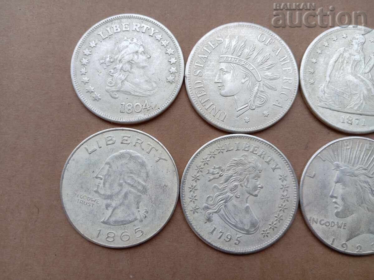 Lot of 1 dollar LIBERTY ONE DOLLAR 1795 1804 COPY replica with price 41.00 BGN | € 20.96 Lot of 1 dollar LIBERTY ONE DOLLAR 1795 1804 COPY replica with price 41.00 BGN | € 20.96