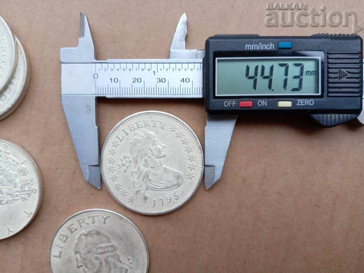 Lot of 1 dollar LIBERTY ONE DOLLAR 1795 1804 COPY replica - 6 Lot of 1 dollar LIBERTY ONE DOLLAR 1795 1804 COPY replica - 6