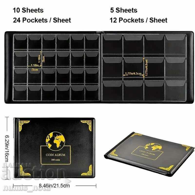 Auction  Album for 300 coins with 15 sheets /c