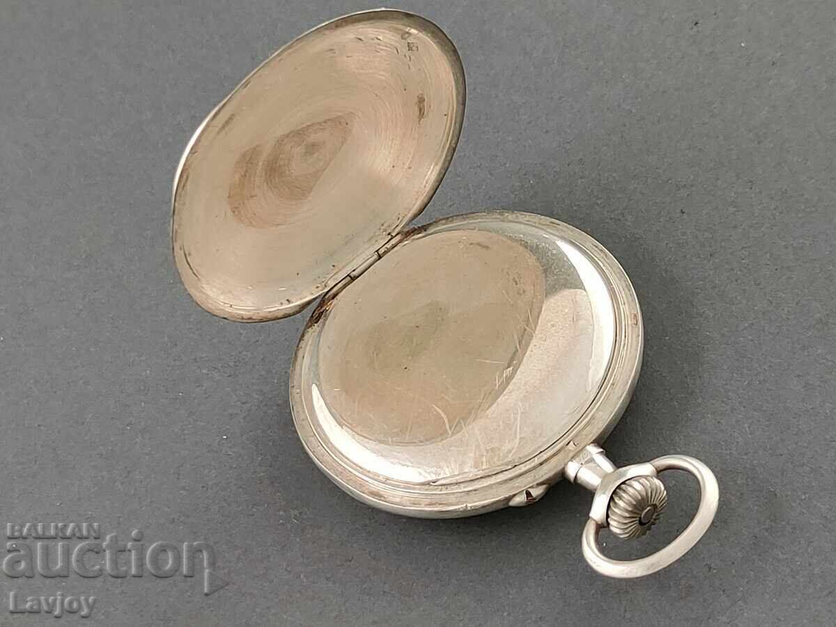 Ασημένιο ρολόι τσέπης με σκηνή κυνηγιού - 5 Ασημένιο ρολόι τσέπης με σκηνή κυνηγιού - 5