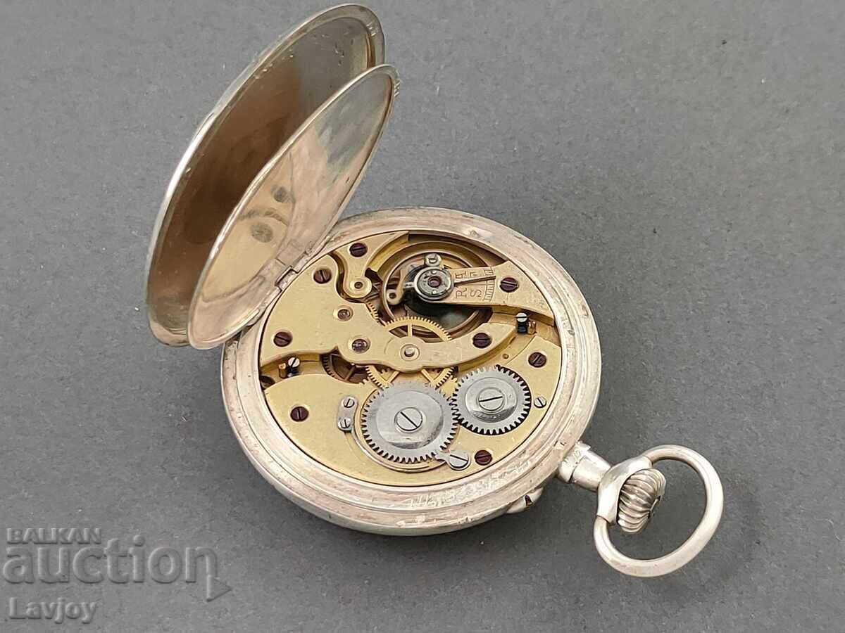 Ασημένιο ρολόι τσέπης με σκηνή κυνηγιού - 6 Ασημένιο ρολόι τσέπης με σκηνή κυνηγιού - 6