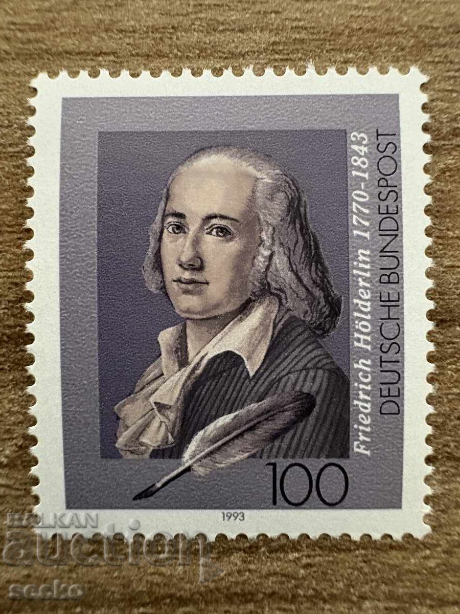 Germania - 150 de ani de la moartea lui Friedrich Hölderlin (1993) MNH Germania - 150 de ani de la moartea lui Friedrich Hölderlin (1993) MNH