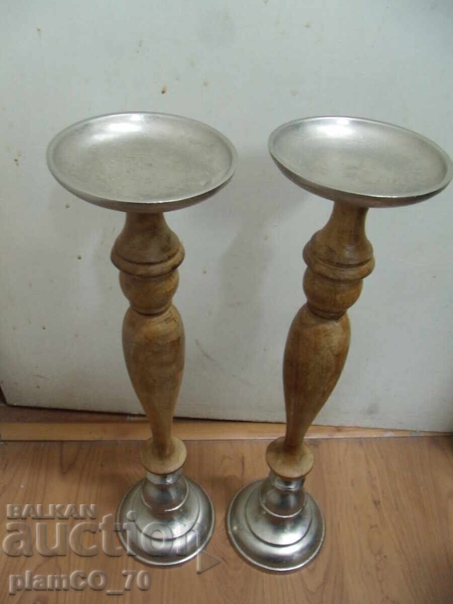 №7993 Two large old candlesticks with price 50.00 BGN | € 25.56