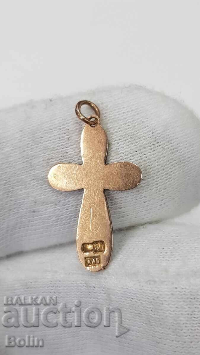 Много рядък златен кръст, кръстче Царска Русия 56 проба 19в. с цена 680.00 лв. | € 347.68