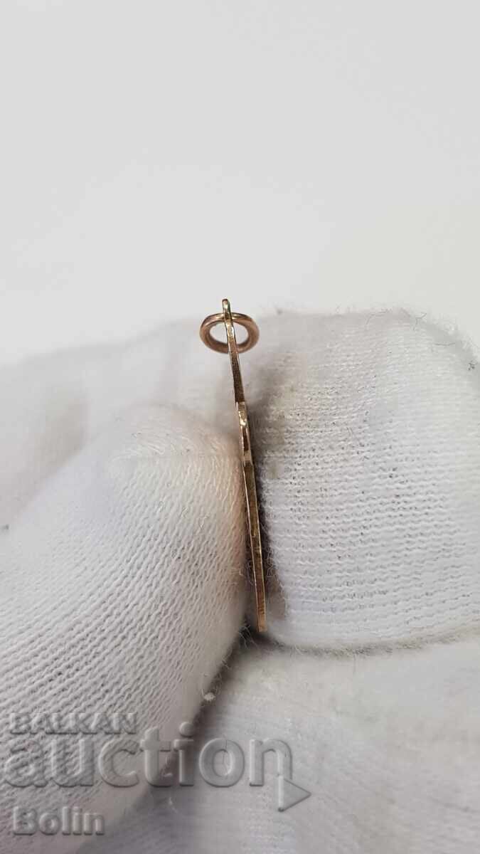 Cruce de aur foarte rară, cruciuliță Rusia Țaristă, proba 56, sec. XIX - 5