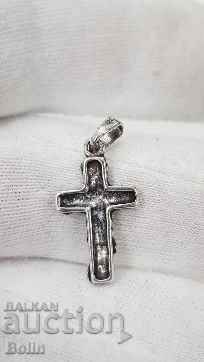 Όμορφος ασημένιος σταυρός, σταυρουδάκι με αλυσίδα 925 π.χ. Ευρώπη με τιμή 22.00 BGN | € 11.25