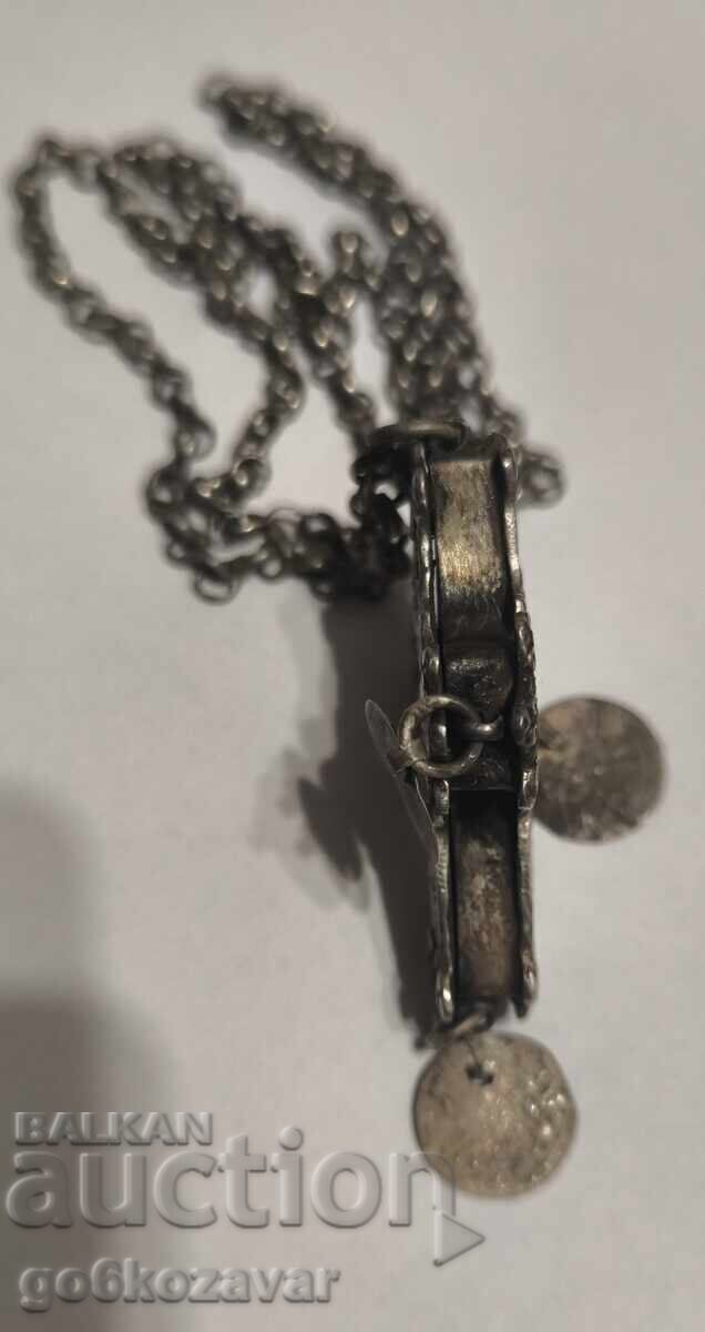 Παράδοση Αναγεννησιακός ασημένιος Σταυρός Εγκόλπιο Διπλής Όψης!