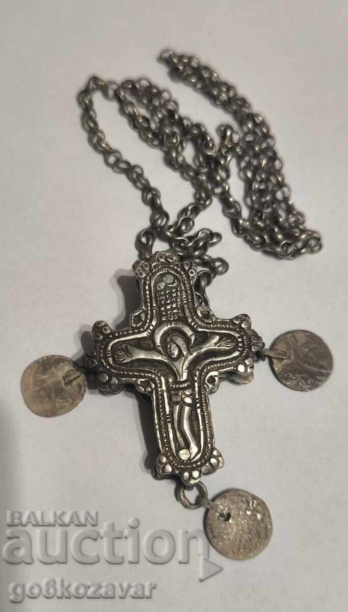 Αναγεννησιακός ασημένιος Σταυρός Εγκόλπιο Διπλής Όψης! - 5